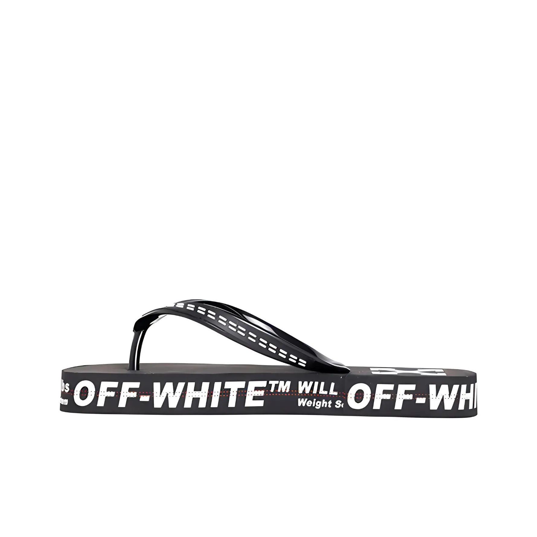 OFF WHITE Logo Typographic Flip Flop Black SS20