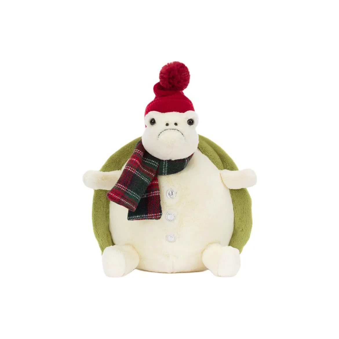 JELLYCAT Christmas Series Timi Черепаха Снеговик Костюм Стиль Куклы Плюшевая Кукла 28 см Высота в Сидячем Позе
