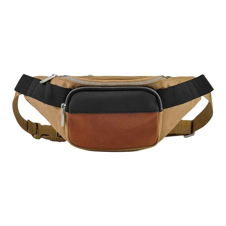 LACOSTE Fabric Fanny Pack Regular Men's Corn Gray & Faint Red & Black