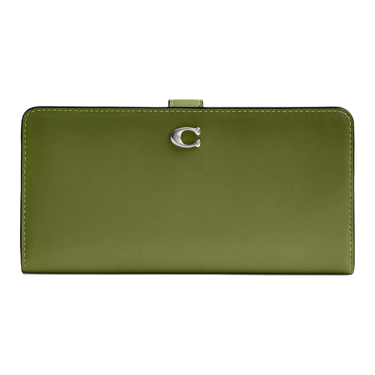 COACH Skinny Wallet Телячья кожа Кошелек Маленький Женские Темный Лайм