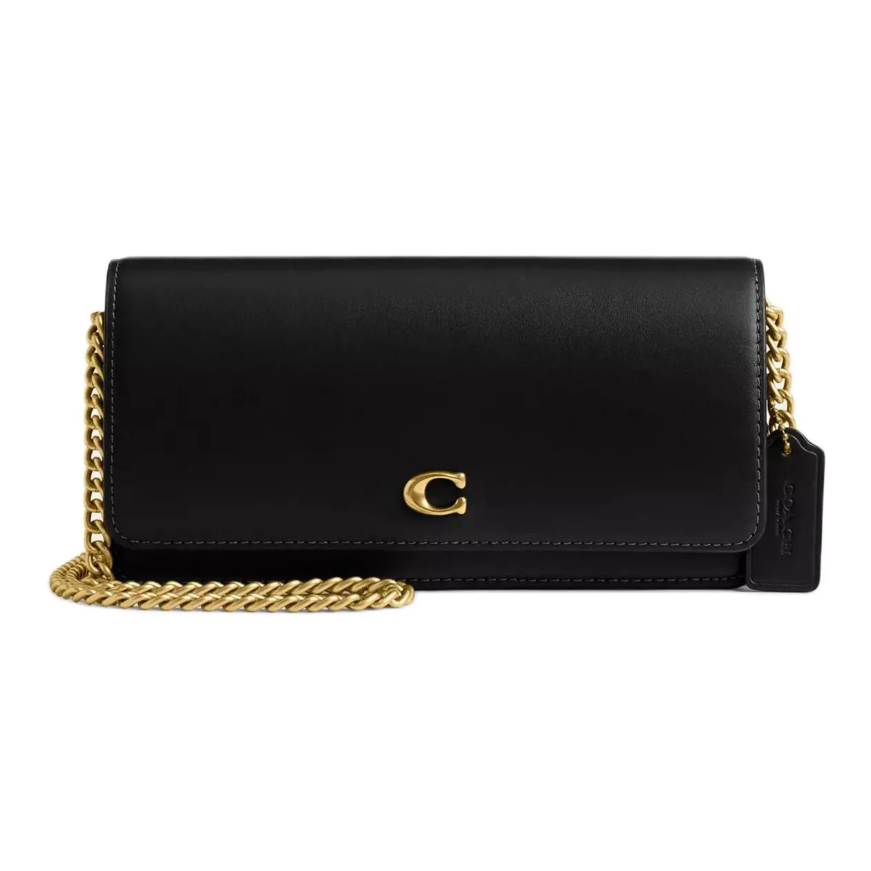 COACH Calfskin Wallet, Crossbody Bag, Shoulder Bag Trumpets Women's Black