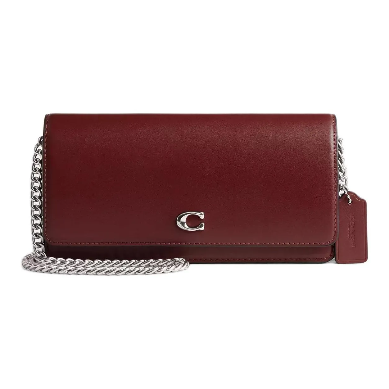 COACH Calfskin Wallet, Crossbody Bag, Shoulder Bag Trumpets Women's Burgundy