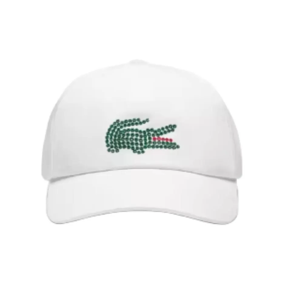 Кепки из хлопка с логотипом LACOSTE унисекс белые