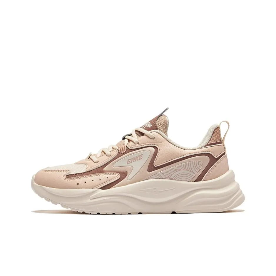 Erke Durable Breathable Low-Top Chunky Sneakers Women's Almond Color Cinnamon Powder