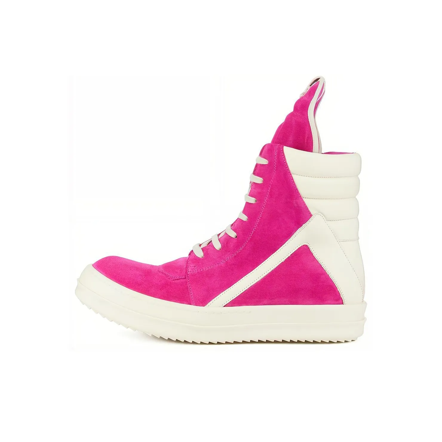 RICK OWENS/RO Geobasket Stylish Skateboarding Shoes Women's White Pink