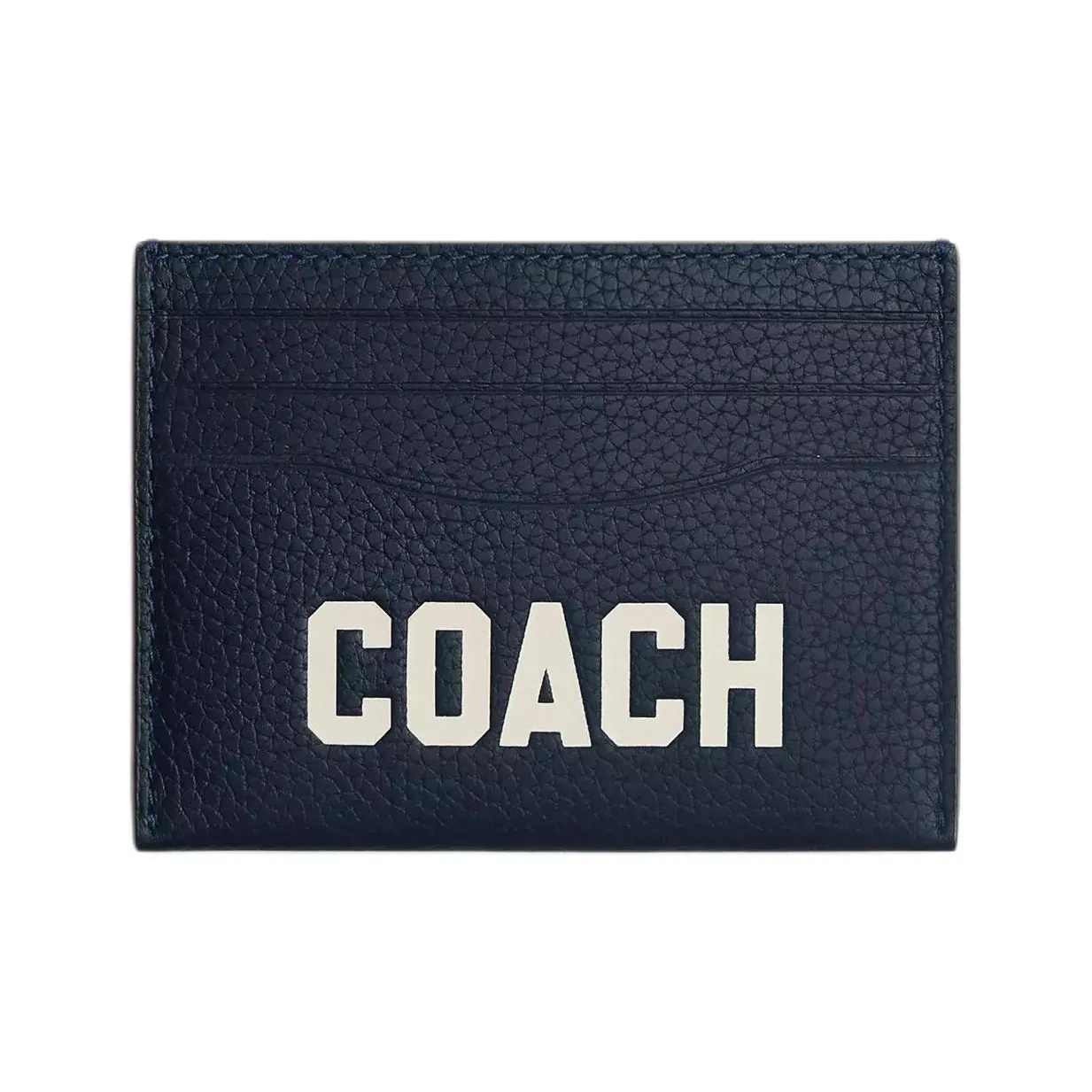 COACH Картхолдер из зернистой кожи Mini Мужской Темно-морской синий