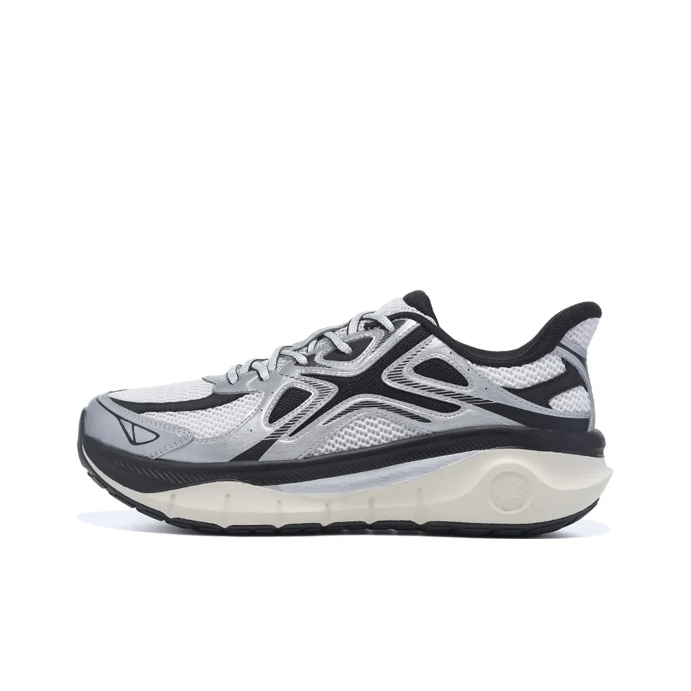 BMAI Pioneers Thick Tao Cushioning Coverage Support Breathable Mid Top Running Shoes Women's Silver Gray
