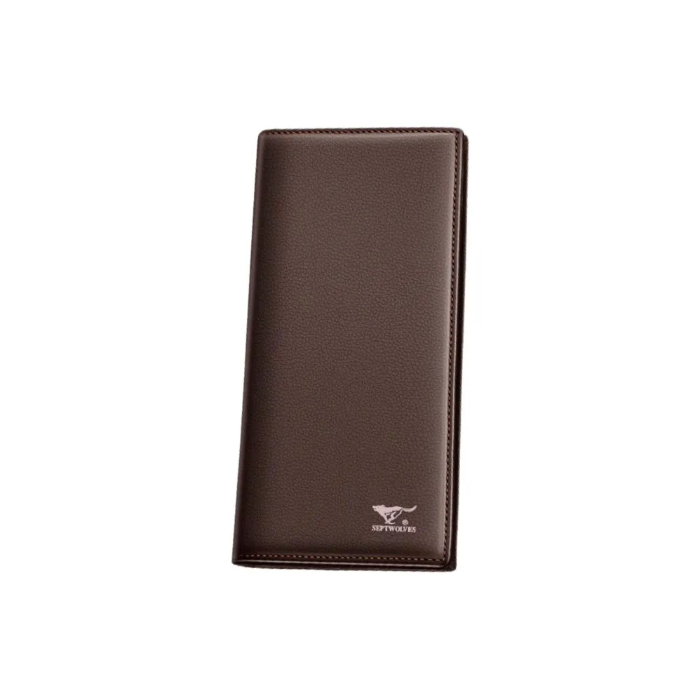 SEPTWOLVES Кошелек из коровьей кожи стандартный мужской кофейный черный
