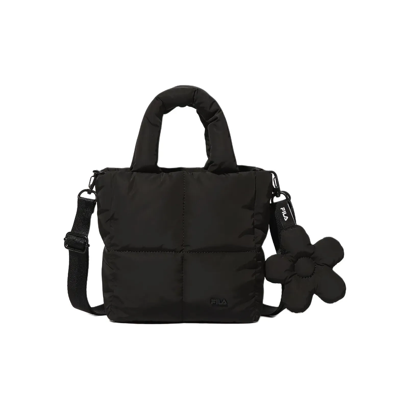 FILA Puffer Polyester Tote Bag Shopping Bag Shoulder Bag Handbag Mini Women's Black
