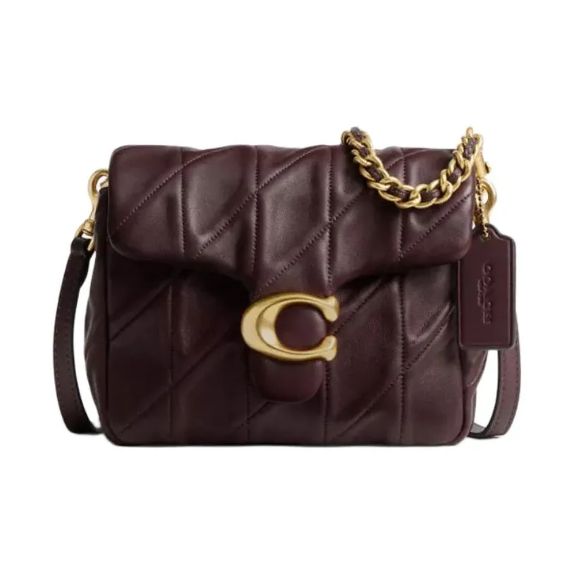 COACH Tabby Напп-Кожа Сумка через плечо Сумка на плечо Маленькая Женская Бордовая