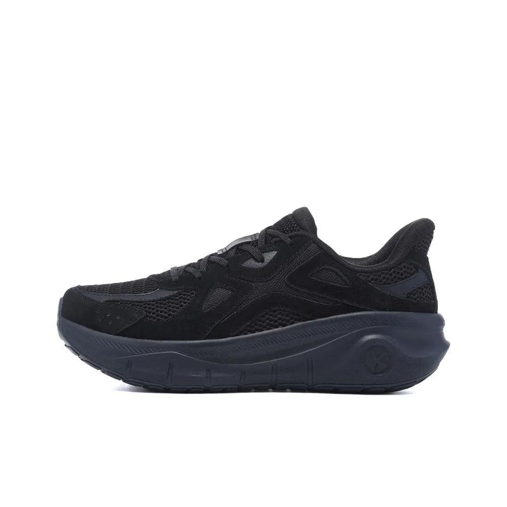 BMAI Pioneers Thick Tao Cushioning Support Wear Resistant Breathable Mid Top Running Shoes Men's Black