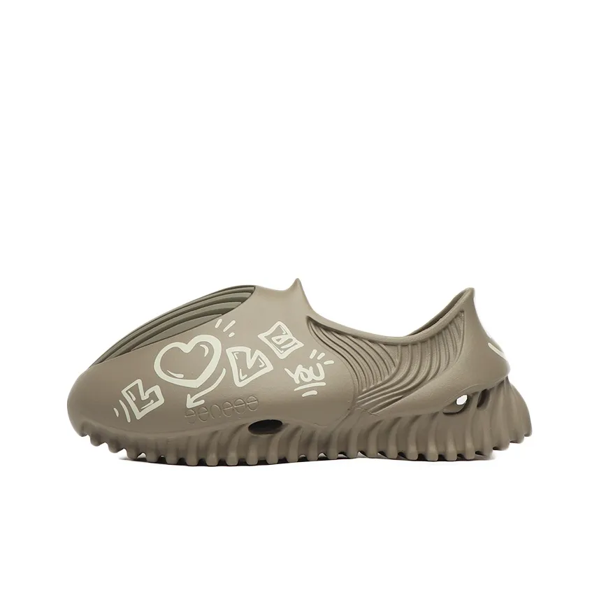 GENEGG Foam Runner Clogs Unisex Light Brown