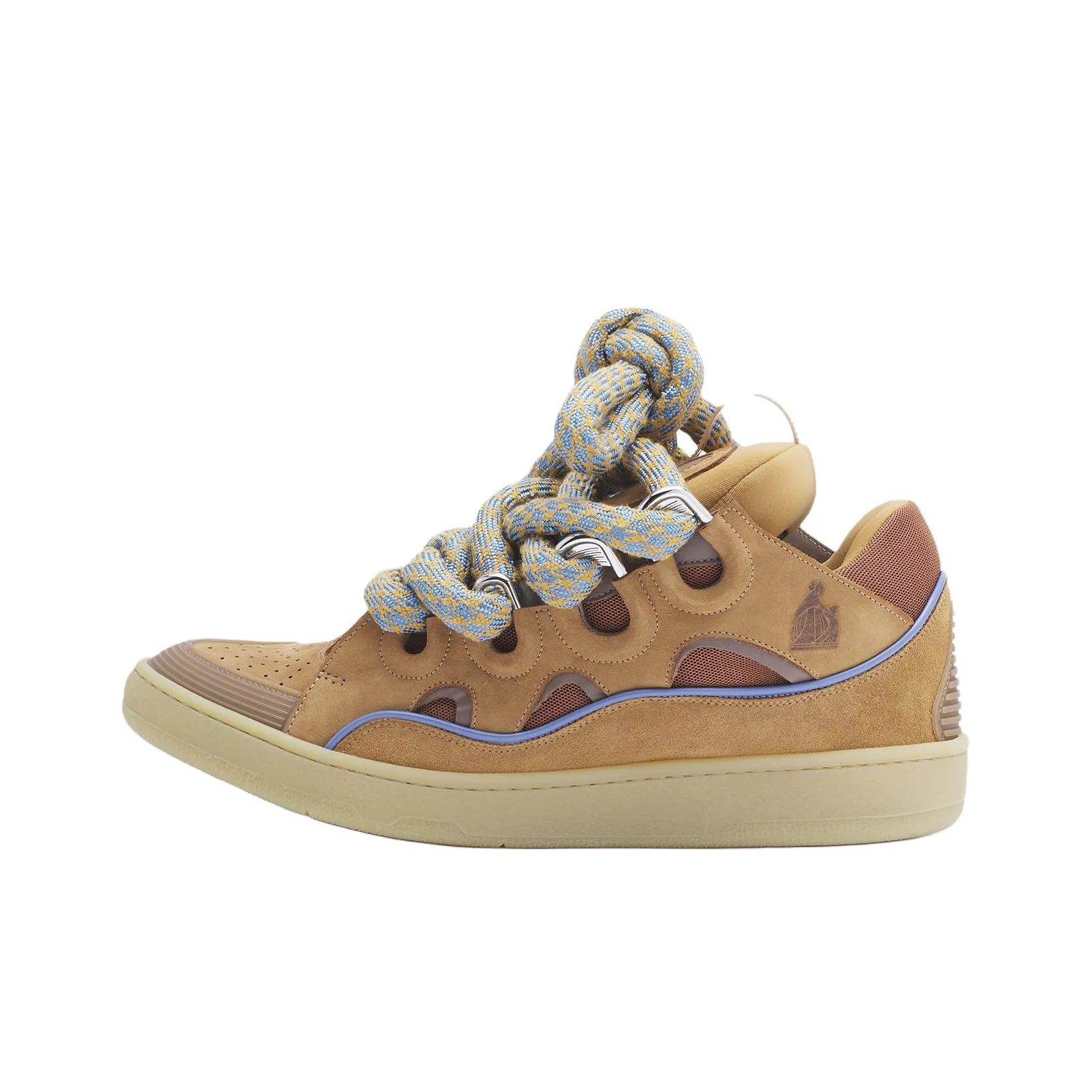 Lanvin Leather Curb Snake Laces Camel