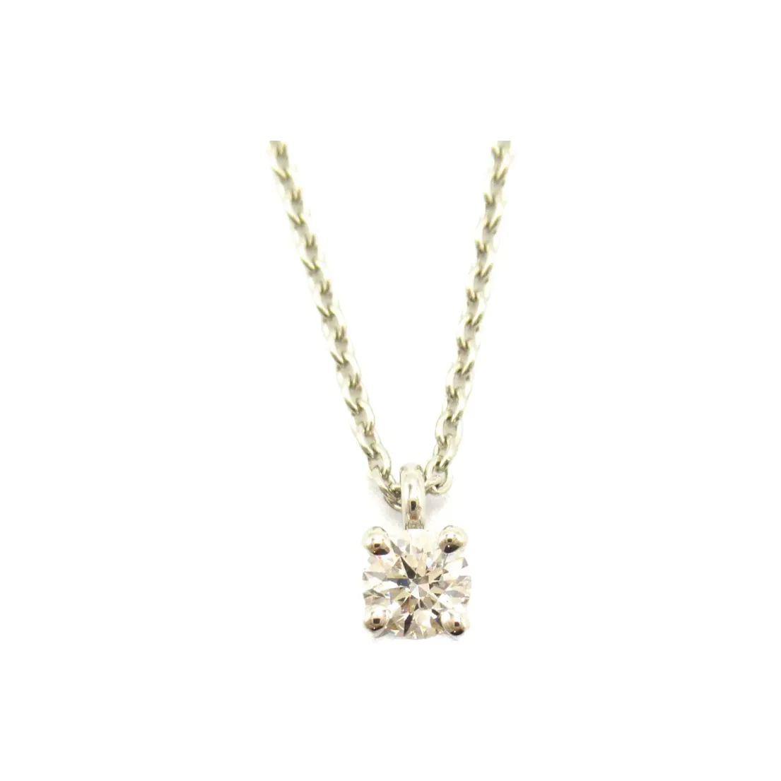 TIFFANY & CO. Pre Owned 2010s Platinum Diamond Solitaire Necklace