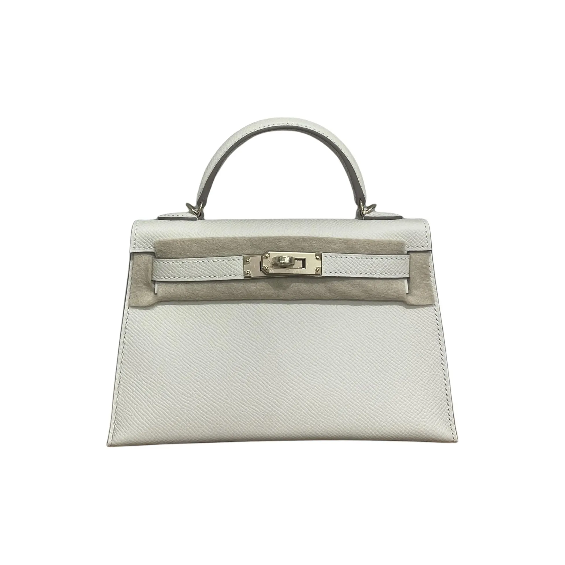 HERMES Mini Kelly Epsom Leather Kelly Bag Shoulder Bag Crossbody Bag Handbag Women's 10 Craie Milkshake White
