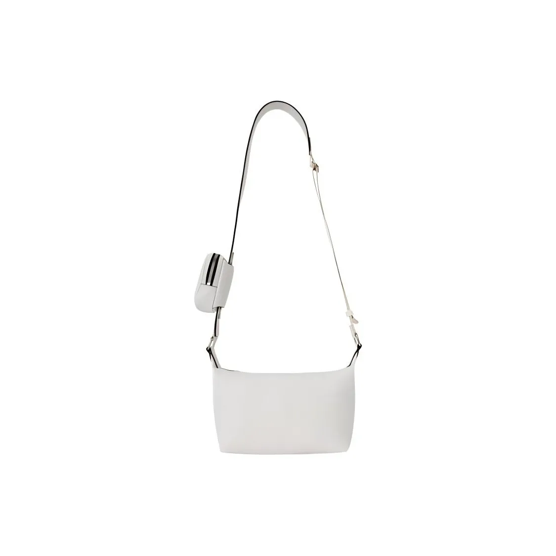 CALVIN KLEIN Synthetic Material Shoulder Bag Crossbody Bag Medium Size Women's Pearl White