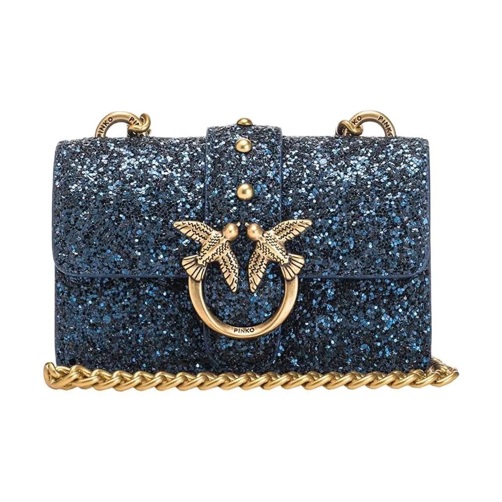 PINKO Сумка через плечо из коровьей кожи женская синяя