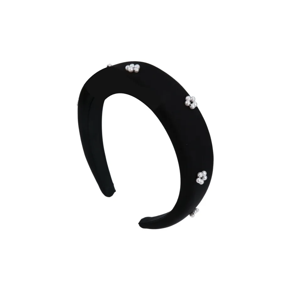 BABYBEI Small Pearl Flower Elegance Elegant Versatile Advanced Handmade High Crown Headbands Women's