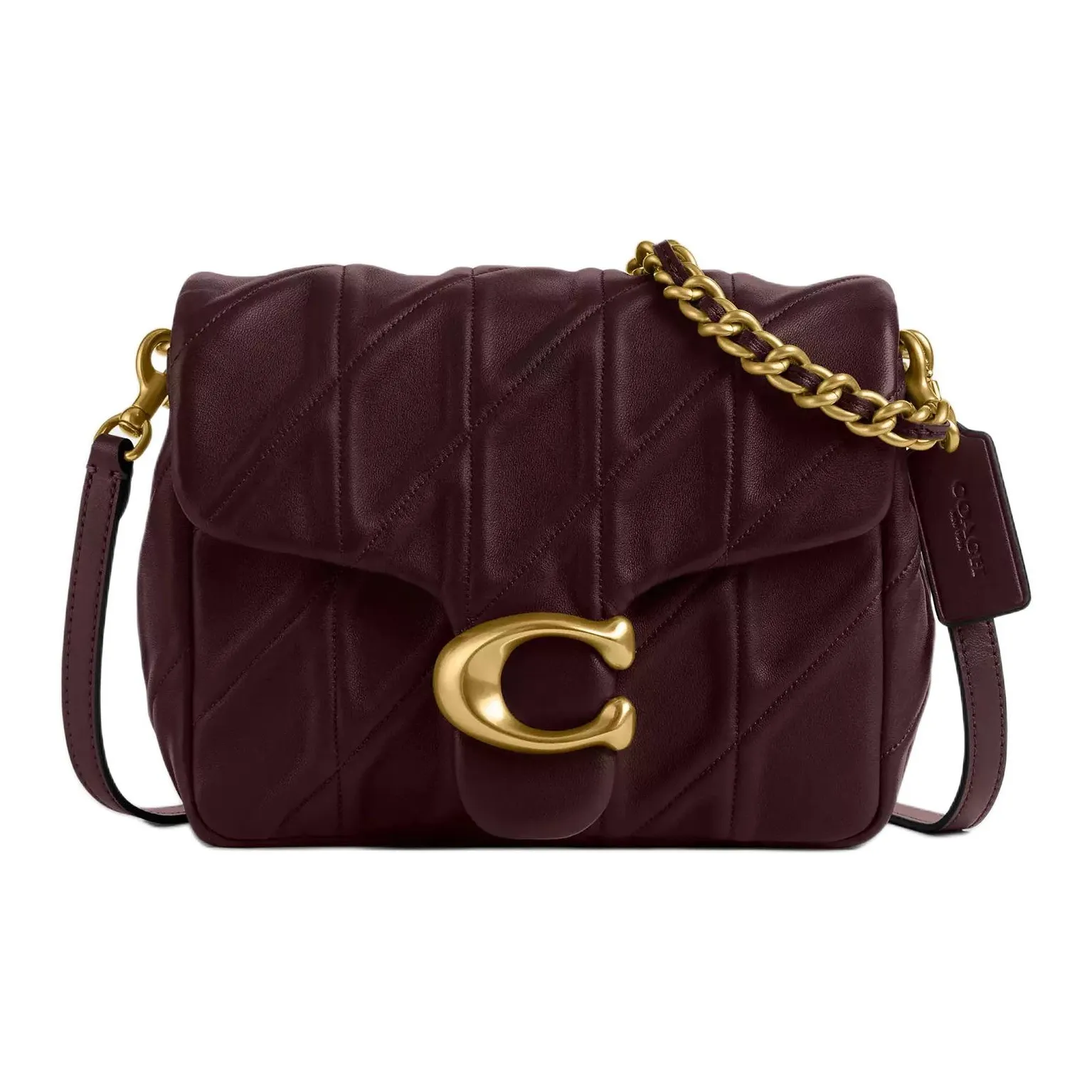 COACH Tabby Nappa Leather Crossbody Bag, Shoulder Bag Trumpets Women's Merlot