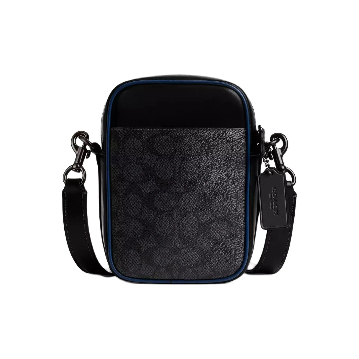 COACH Покрытый холст Сумка через плечо Средний Мужской Черный