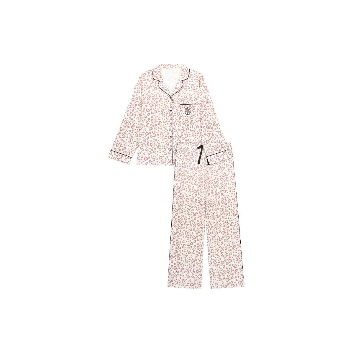 Victoria's Secret Pajama Set Women's Nude Pink Leopard Print