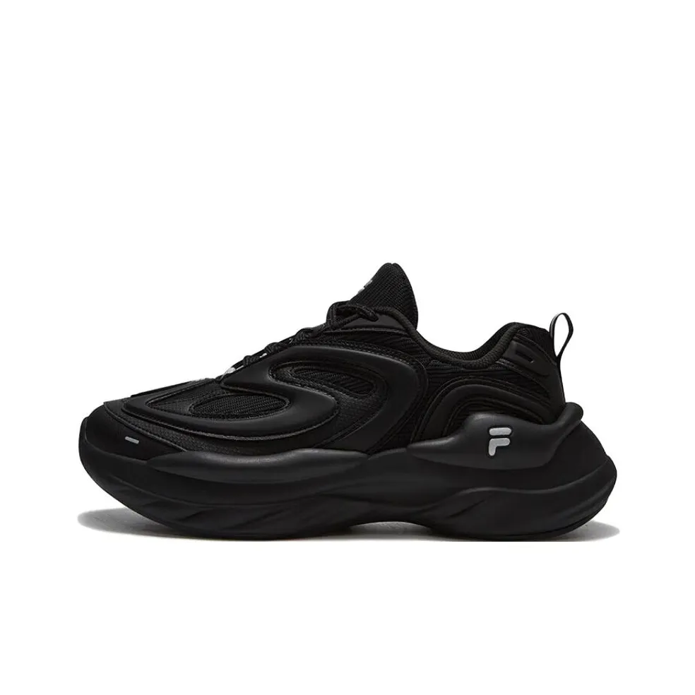 FILA FUSION BUZZARD Meteor Shoes Abrasion Resistant Moisture Wicking Height Increasing Low Top Casual Shoes Men's Black