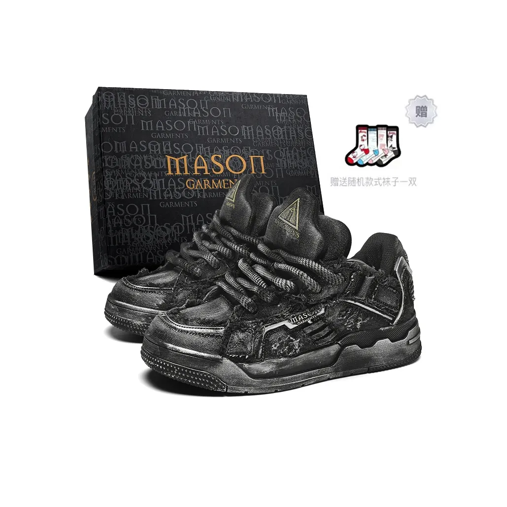 Masongarments Heavenly Ladder Skateboard Shoes Unisex Jet Black Exclusive Box
