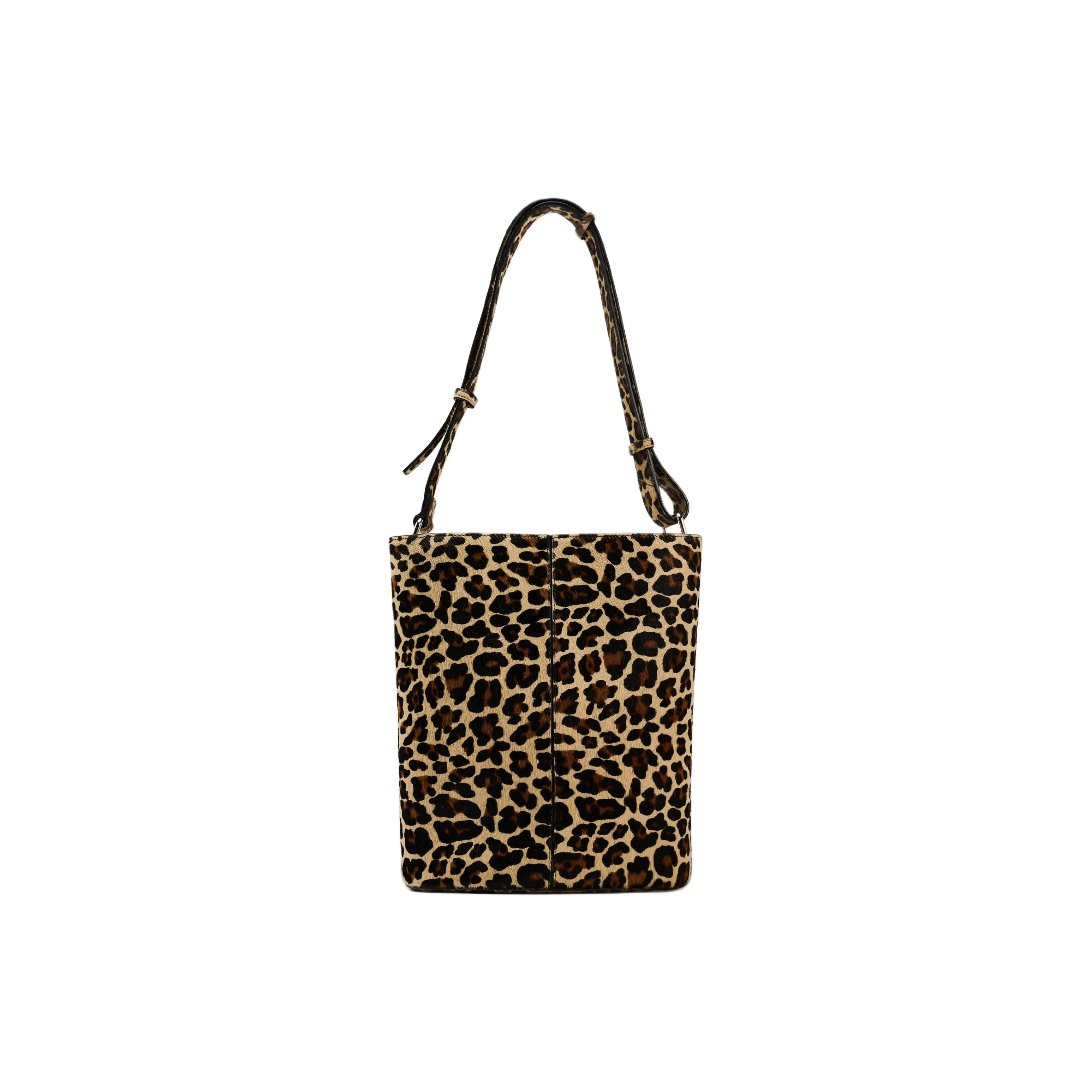 ZARA Cowhide Portable Crossbody Bag Shoulder Bag Women's Leopard Print