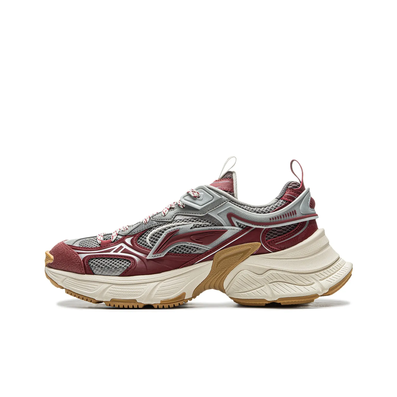 LINING Звезда Низкие Кроссовки с Толстой Подошвой Красный Серый Мужской