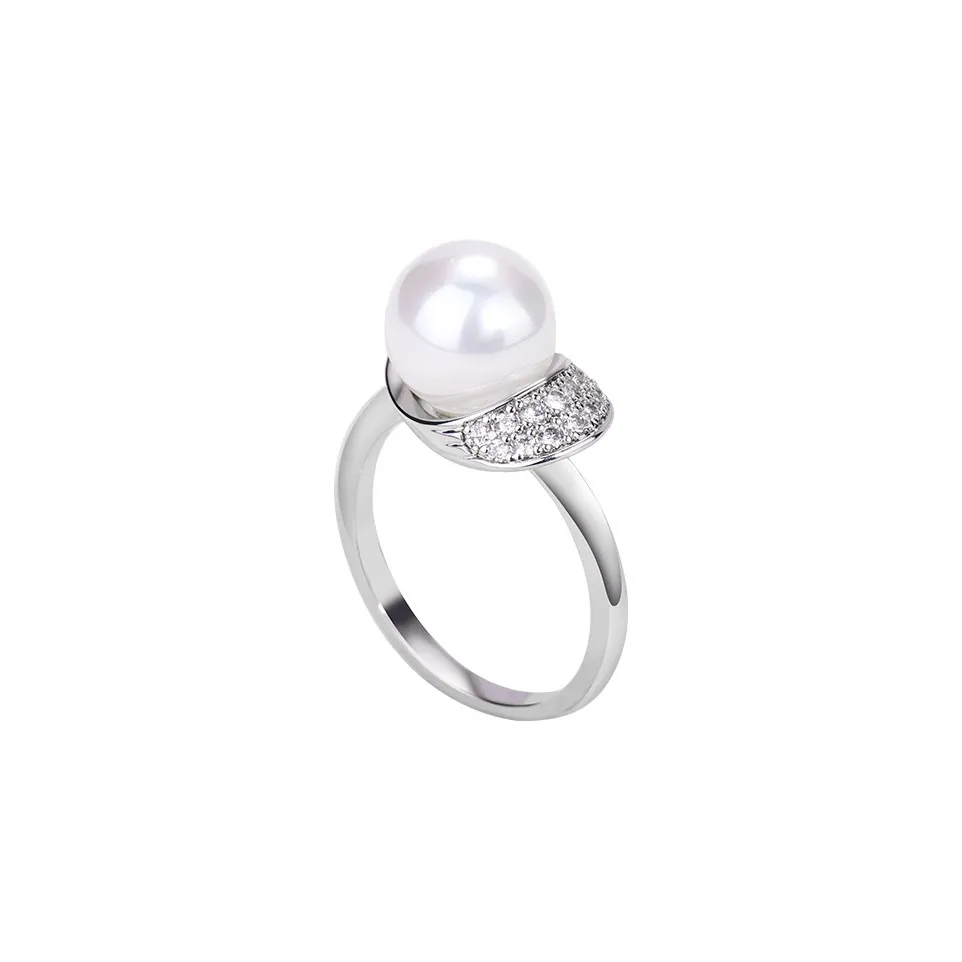 Sanpowa Alloy Artificial Pearl Rings Women's