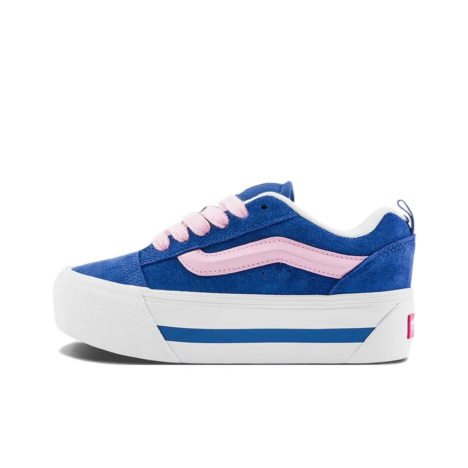 vans men Knu Stack Anti Slip And Wear Resistant Height Increasing Low Top Skateboard Shoes Women's Blue