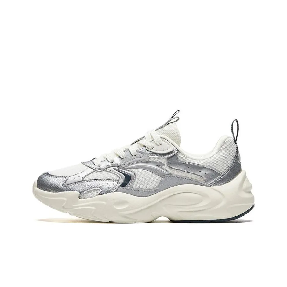 ANTA Walker Slip-Resistant Abrasion-Resistant Lightweight Low-Top Casual Men's White Silver