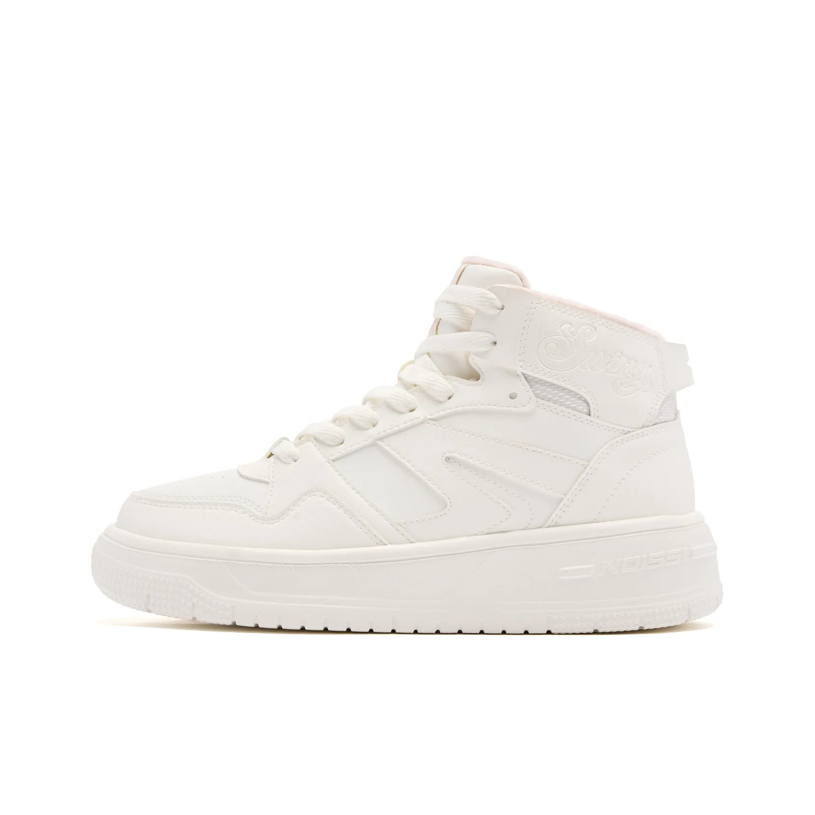 QIAODAN Скейтборд Кроссовки Высокие Кремовый/Облачно-Розовый Женские