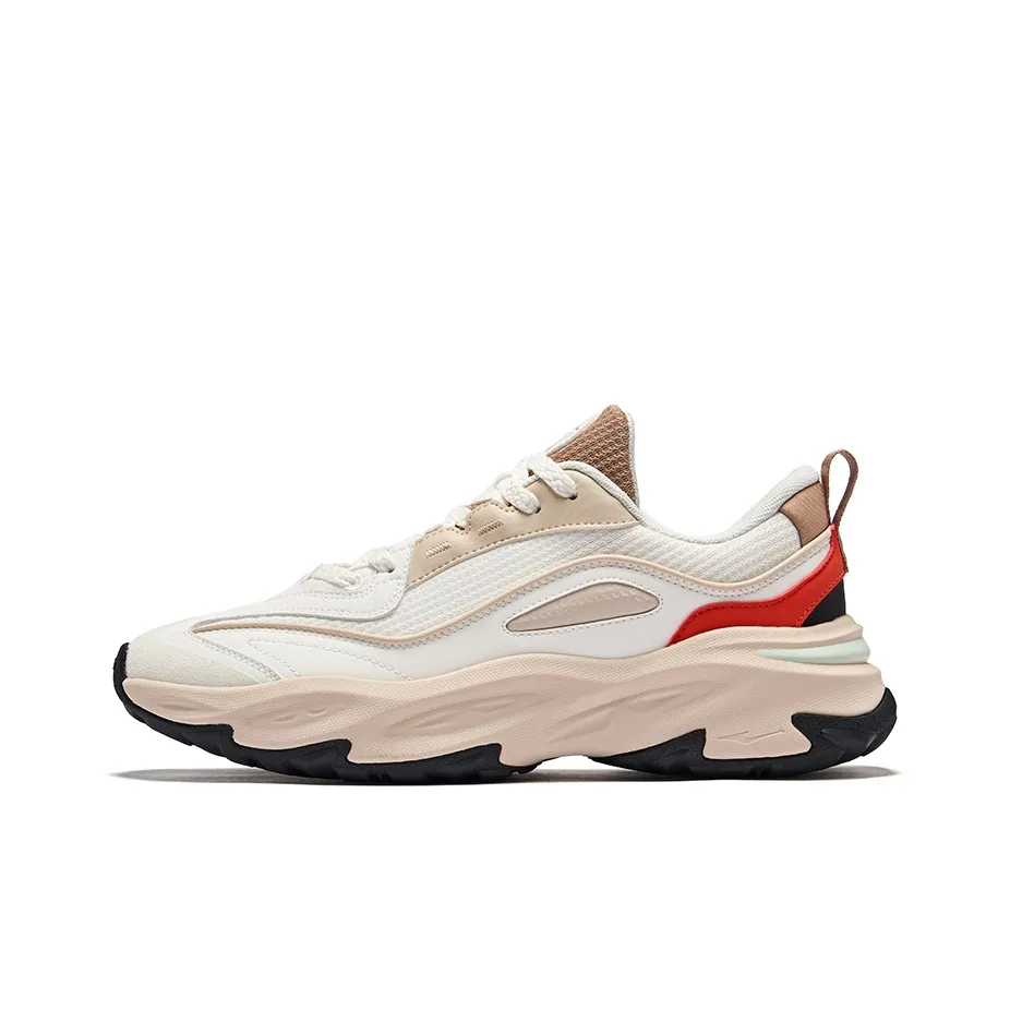 Erke Total EMPEROR Высота Увеличивающая Устойчивая к Износу Низкий Топ Повседневная Обувь Мужская Микрокристаллический Белый Лось Коричневый