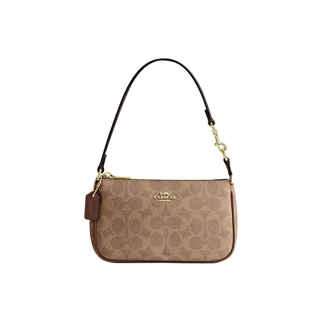 COACH Nolita Artificial Leather One Shoulder Handbag Trumpets Women's Brown & Yellow & Brown