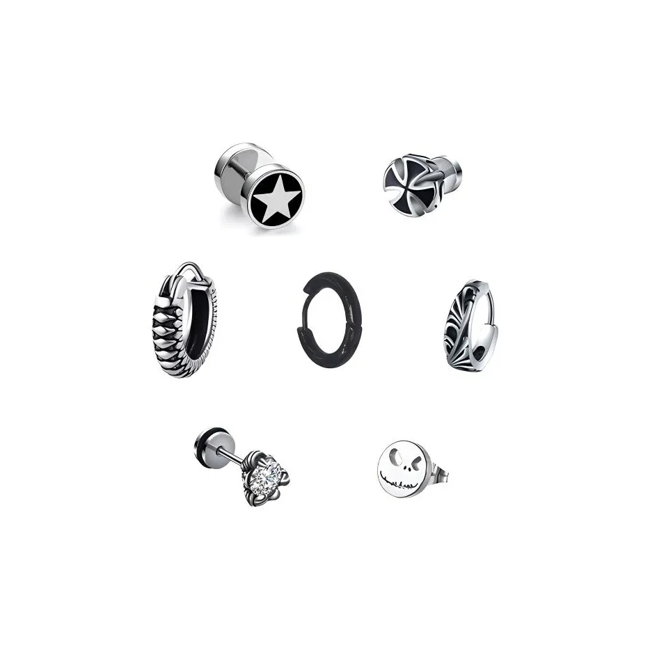 VERENA REINE Титановые стальные серьги-гвоздики для мужчин