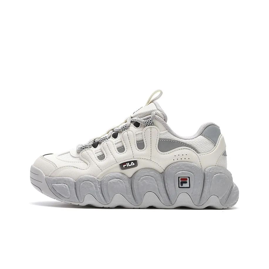 FILA Croissant Anti Slip Wear Resistant Low Top Running Shoes Women's White Gray