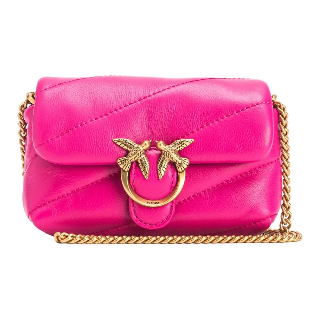 PINKO Овчина Пэчворк из кожи Сумка через плечо Мини Женская Розовая