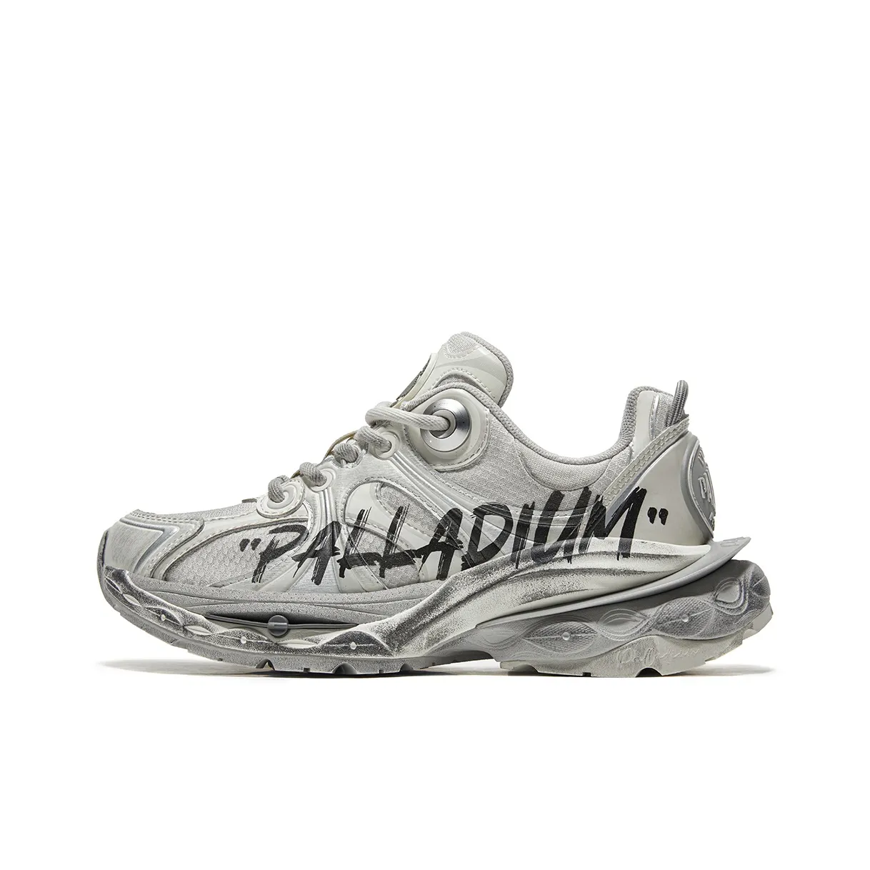 Palladium PALLALOOP JG TTL Anti Slip Wear Resistant Low Top Chunky Sneakers Unisex Ecru Silver Gray