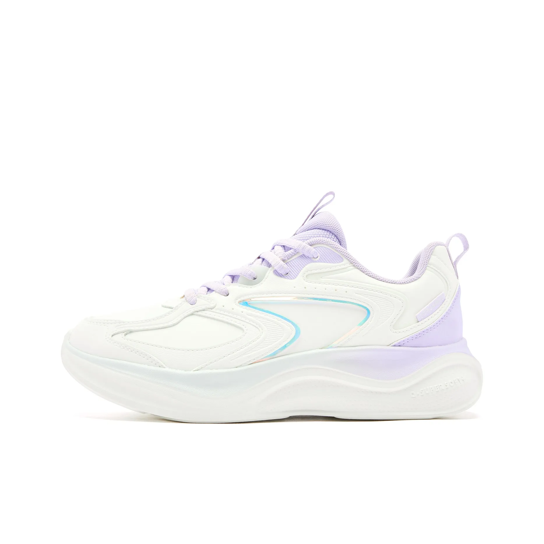 QIAODAN Cushioning Anti Slip And Wear Resistant Low Top Q COZY SOFT Running Shoes Women's White Purple