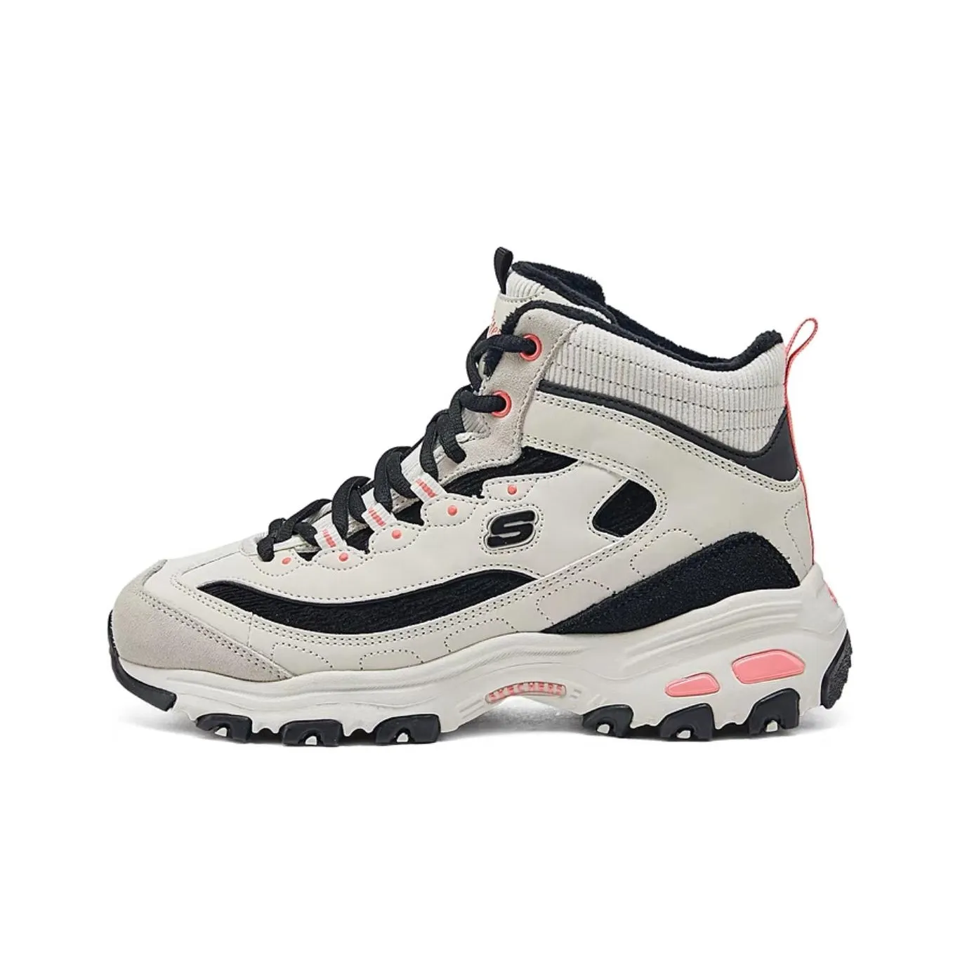 Skechers Высокие Топы Толстая Подошва Женские Белые