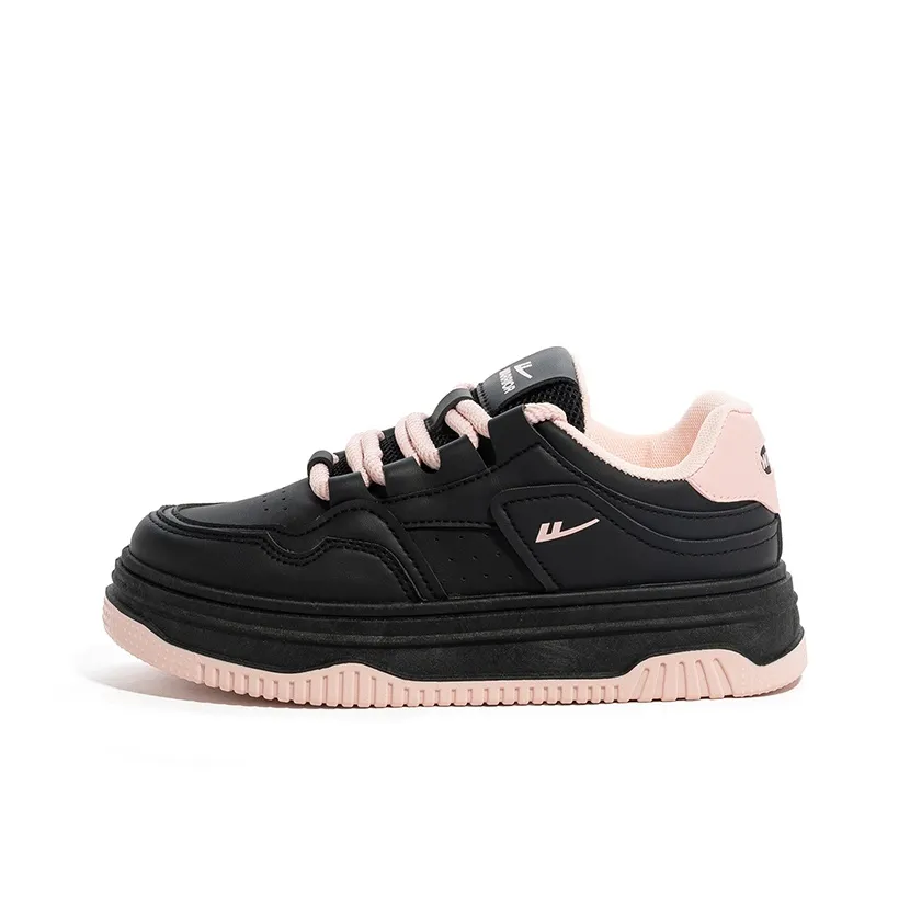 Warrior Аbrasion Resistant Lightweight And Breathable Низкие Кроссовки для Скейтбординга Женские Black Pink