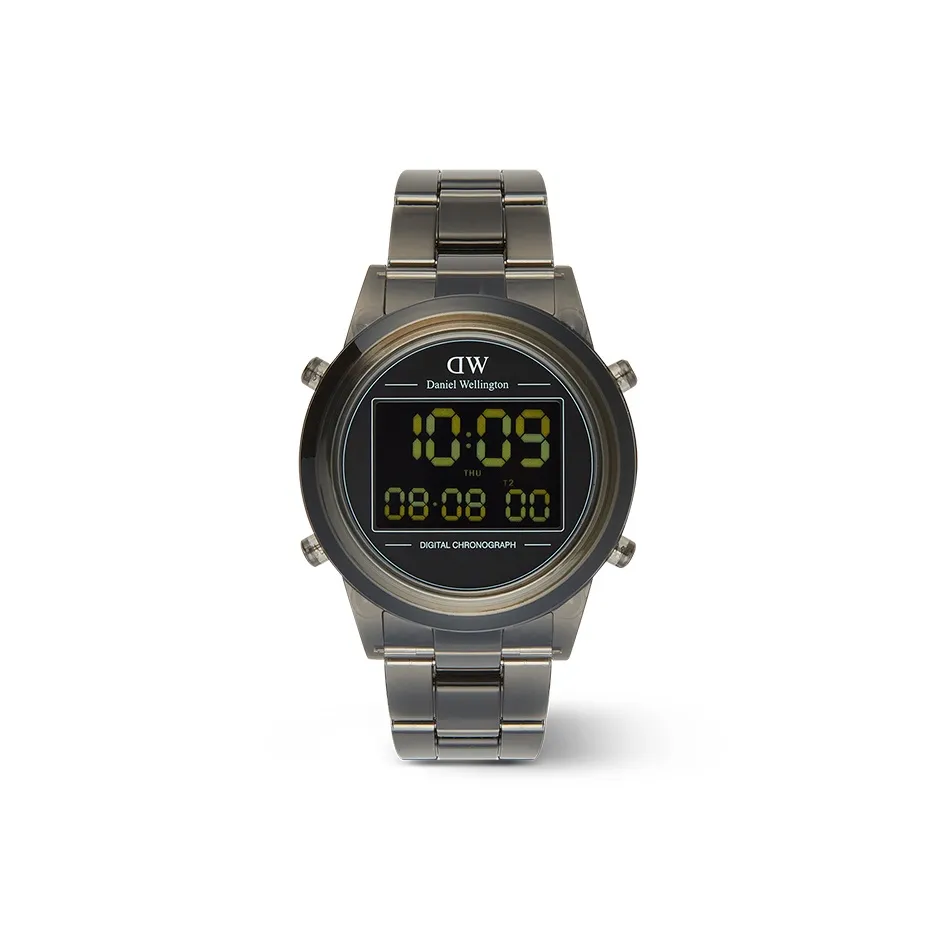 Daniel Wellington Наручные часы Электронный механизм Нержавеющая сталь Пластиковый ремешок 42 мм Черный циферблат Мужские часы