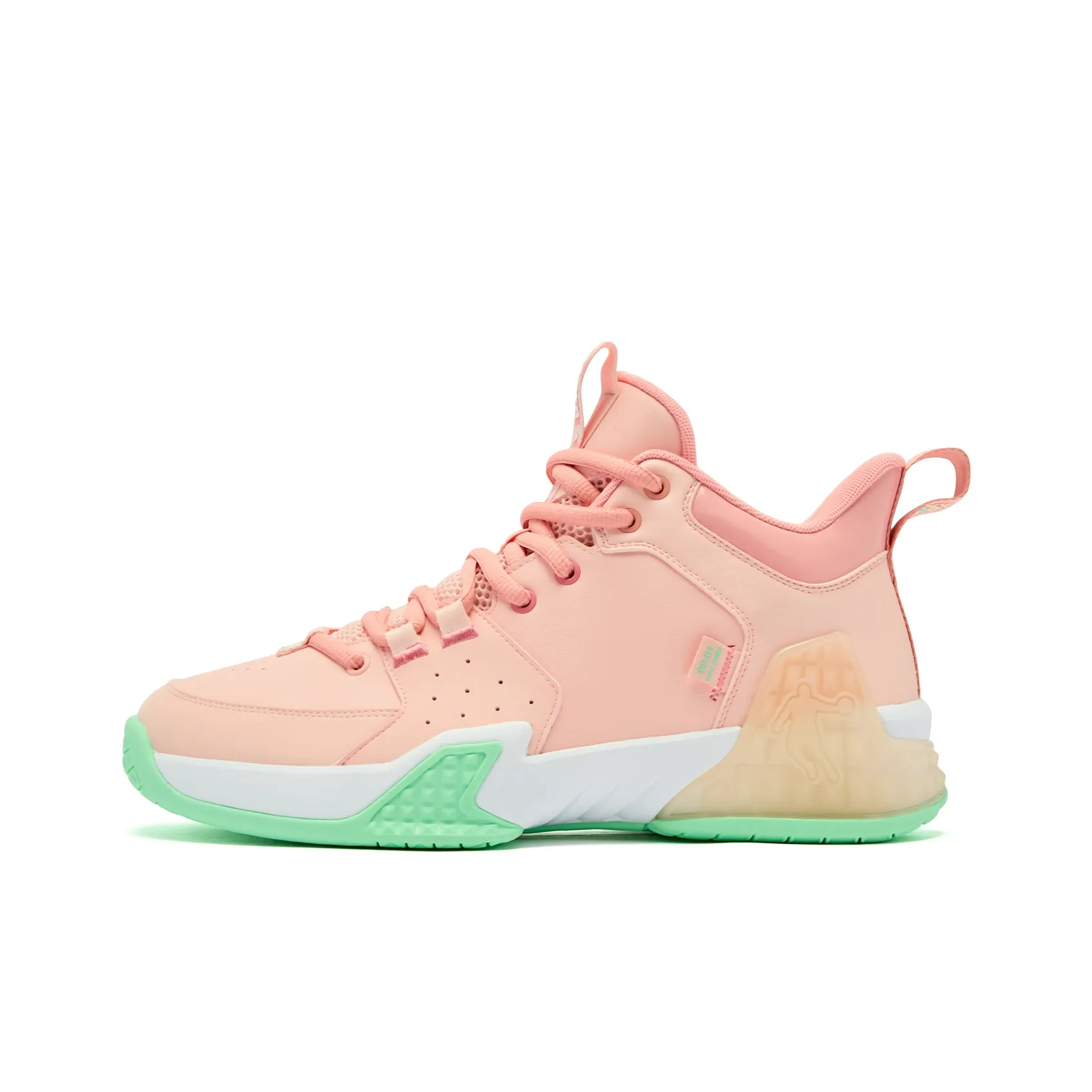 QIAODAN Kill Shot 1.0 Basketball Shoes Men's Mid Top Porcelain Pink/Apricot Pink