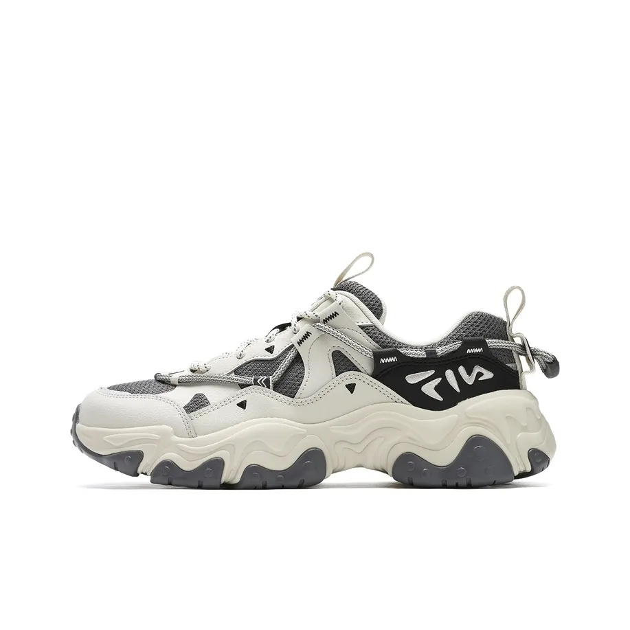 FILA Running Abrasion Resistant Moisture Wicking Lightweight Low Top Running Shoes Men's White Gray