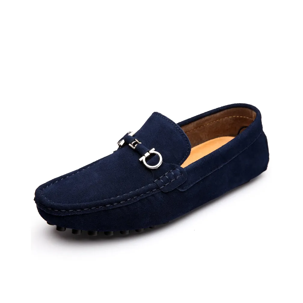 KUPE Gommino Loafers Men's Black/Gray/Blue