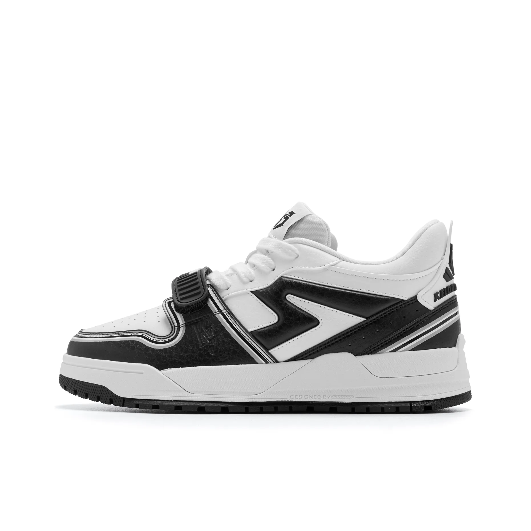 QIAODAN Legend Vintage Basketball Shoes Men's Low Top Black/Jordan White