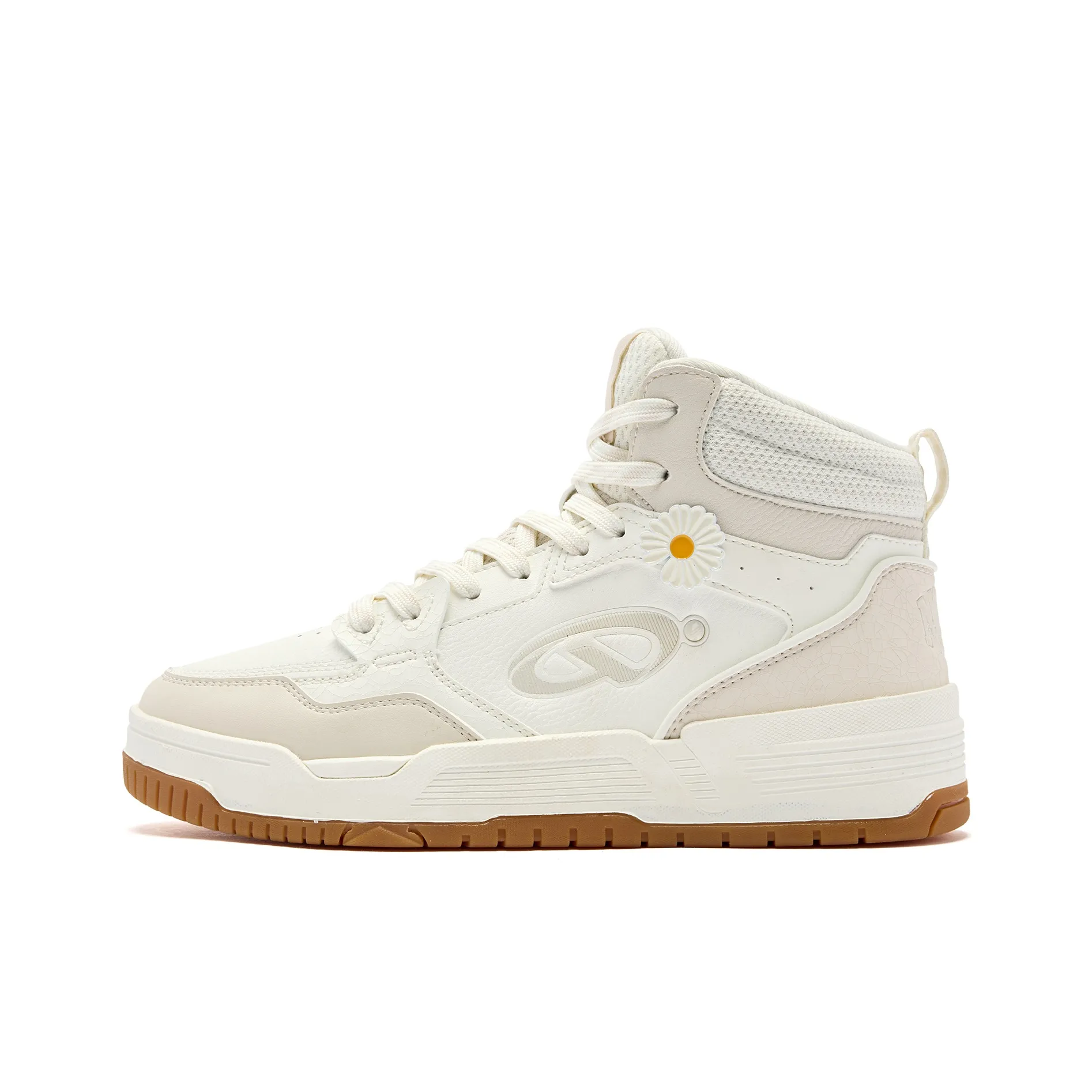 QIAODAN Qi Cheng 4,0 Скейтборд Кроссовки Высокие Кремовый/Сырой Деним Женский