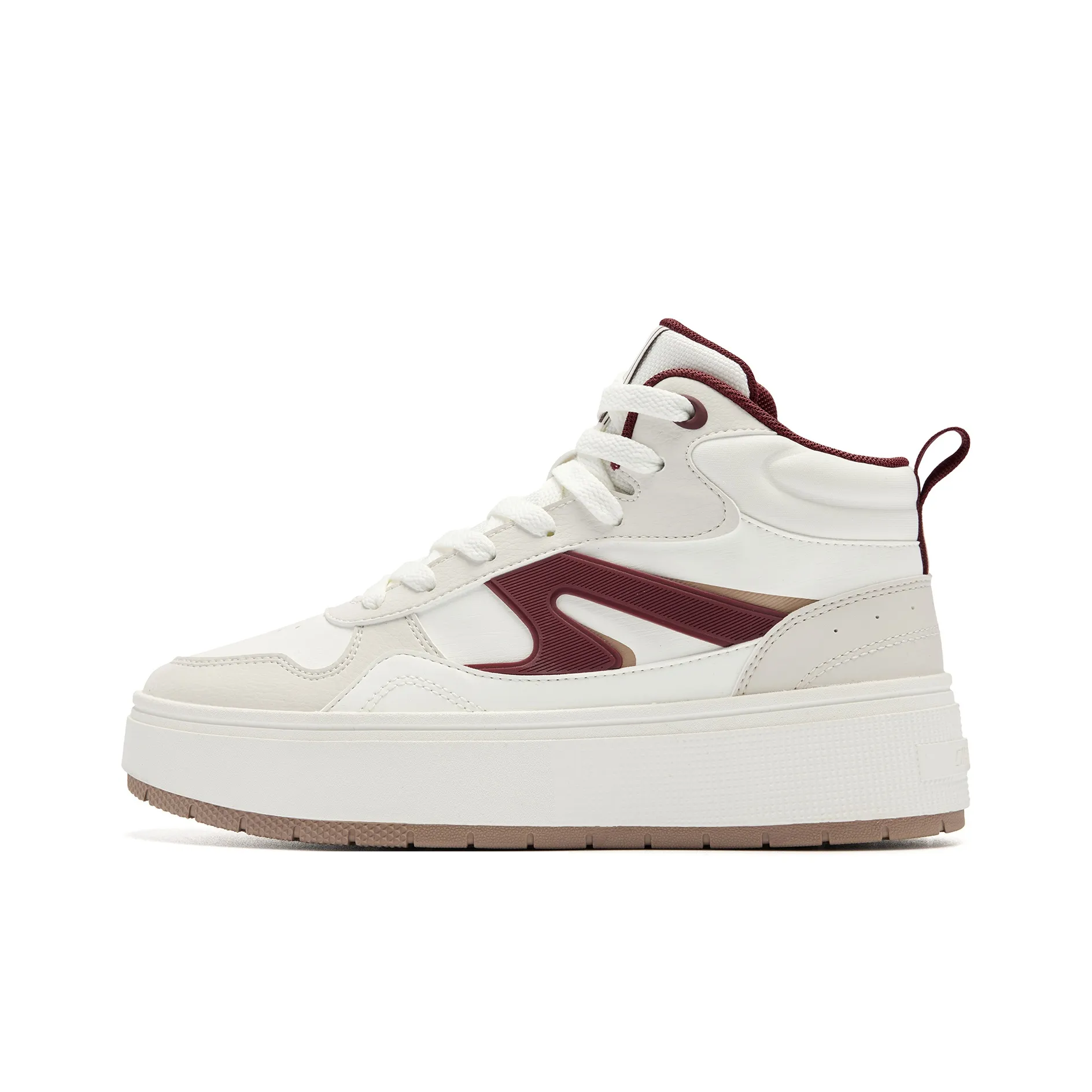 QIAODAN Скейтборд Кроссовки Высокие Сливочный/Сырой Деним Женские