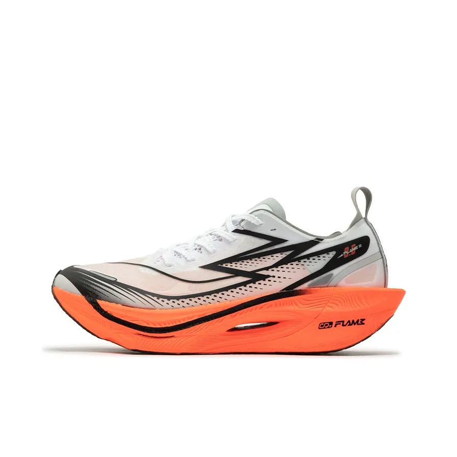 361° Flying Flame 3.5 Cushioning Anti Slip Wear Resistant Breathability Low Top Running Shoes Garavani Unisex White Orange